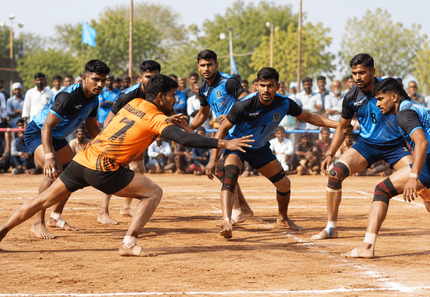 Kabaddi player in action